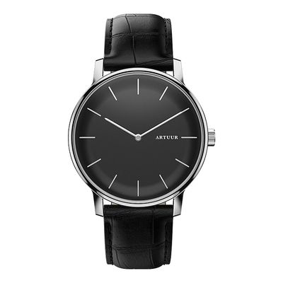 ARTUUR Sterling - Polshorloge - Zwart Croco