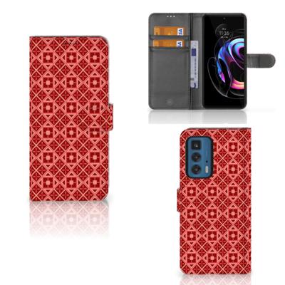 Motorola Edge 20 Pro | Telefoon Hoesje | Batik Rood | Portemonnee hoesje