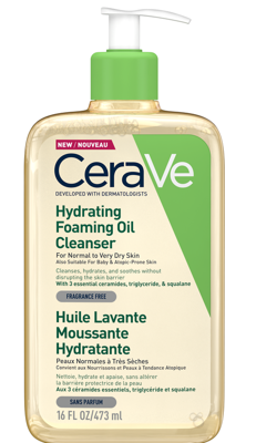 CeraVe Hydrating Foaming Oil Cleanser - voor normale tot (zeer) droge huid - voor gezicht en lichaam