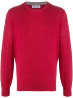 Brunello Cucinelli pull à bords nervurés - Rouge