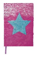 Moses notitieboek met draai pailletten A5 roze - thumbnail