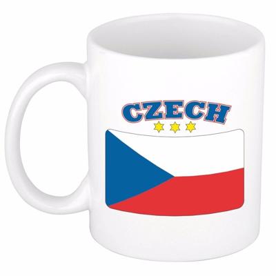 Koffie mok - Tsjechie - vlag print - 300 ml - wit - keramiek - Supporters - Landen - Beker Koffie mok - Tsjechie - vlag print - 300 ml - wit - keramiek - Supporters - Landen - Beker