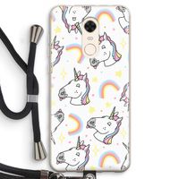 Rainbow Unicorn: Xiaomi Redmi 5 Transparant Hoesje met koord