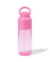 HEMA Waterfles Met Rietje 300ml Roze