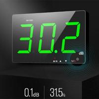 SNDWAY Wall-mounted 30~130dB Large Screen Digital Display Noise Decibel Monitoring Testers Specification:SW525G with Storage + USB Green