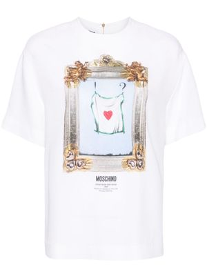 Moschino chemise imprimée en soie - Blanc