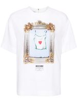 Moschino painting-print crepe blouse - Blanc - thumbnail