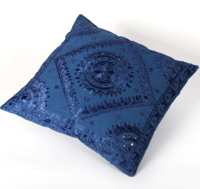 Oosters sierkussen Spiegel India blauw in 3 maten