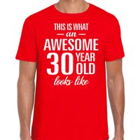 Awesome 30 year / 30 jaar cadeau t-shirt rood heren - thumbnail