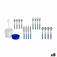 Bestekset Blauw Roestvrij staal (8 Stuks) - thumbnail
