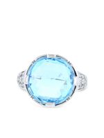 Bvlgari Pre-Owned bague Parentesi en or blanc 18ct serti de diamants et de topaze (années 2010) - Bleu