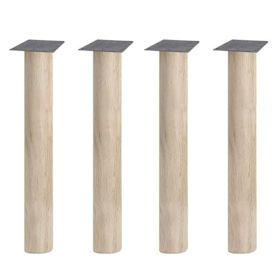 Eiken ronde tafelpoot 72,5 cm van massief hout Ø12 cm - set van 4 stuks