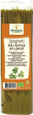 Spaghetti tarwe quinoa knoflook peterselie bio