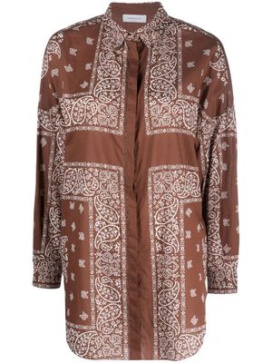 Fabiana Filippi chemise imprimée à manches longues - Marron
