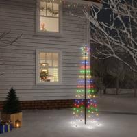 VidaXL Kerstboom met grondpin 108 LED&apos;s meerkleurig 180 cm