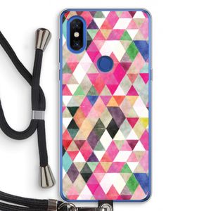 Gekleurde driehoekjes: Xiaomi Mi Mix 3 Transparant Hoesje met koord