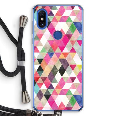 Gekleurde driehoekjes: Xiaomi Mi Mix 3 Transparant Hoesje met koord