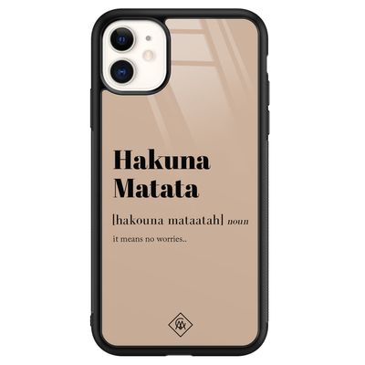 iPhone 11 glazen hardcase - Hakuna Matata