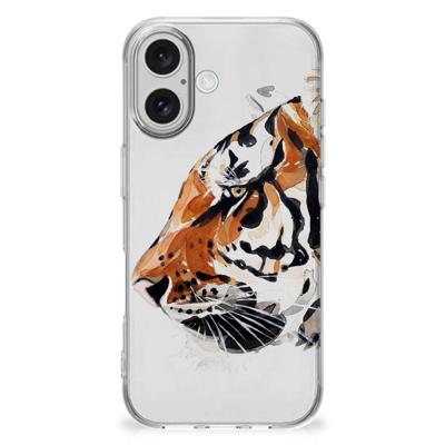 Smartphone hoesje iPhone 16 plus Watercolor Tiger