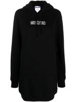 Moschino robe-hoodie à logo strassé - Noir