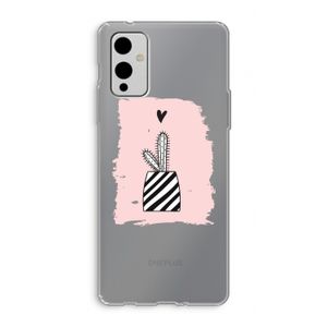 Zwart-wit cactus: OnePlus 9 Transparant Hoesje