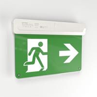 Tumu - LED Noodverlichting met Accu - Opbouw 5 montagemogelijkheden - IP20 voor binnen - 2,2 Watt 6500K - Incl. Pictogram met vluchtwegaanduiding - Autotest functie