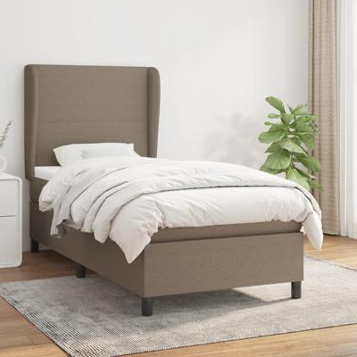 Boxspring met matras stof taupe 100x200 cm