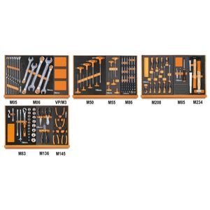 Beta 5904VG/2M Assortiment van 170 gereedschappen voor autoherstel in voorgevormde EVA foam inlegbakken - 059041198 059041198