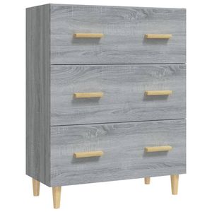 vidaXL Dressoir 70x34x90 cm bewerkt hout grijs sonoma eikenkleurig