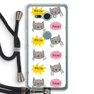 Meow: Sony Xperia XZ2 Compact Transparant Hoesje met koord