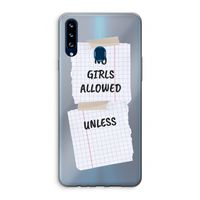 No Girls Allowed Unless: Samsung Galaxy A20s Transparant Hoesje
