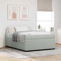 Bedframe met matras met matras Lichtgrijs 140 x 200 cm Fluweel