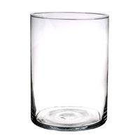 Glazen vaas/vazen transparant 25 x 18 cm - Vazen - thumbnail