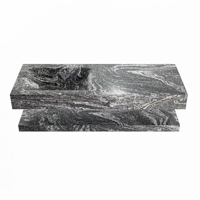 MONDIAZ ALAN-DLUX 120cm planchet Lava. Vrijhangende wastafel CLOUD links 1 kraangat, kleur Lava.