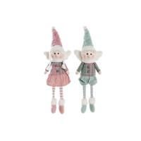 Decoratieve figuren DKD Home Decor Kerstmis Fee Polyester Engel (15 x 10 x 53 cm) (2 Stuks)