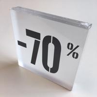 Acryl kortingsblok -70% mat transparant