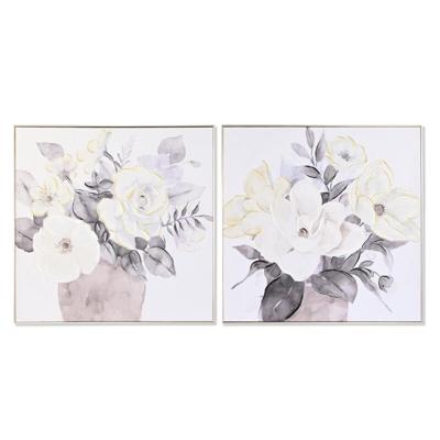 Schilderij DKD Home Decor Traditioneel Vaas 80 x 3,5 x 80 cm (2 Stuks)