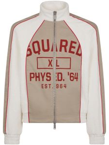 DSQUARED2 veste de sport zippée à logo imprimé - Blanc