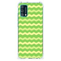 Samsung Galaxy M02s | A02s Doorzichtige Silicone Hoesje Waves Green - thumbnail