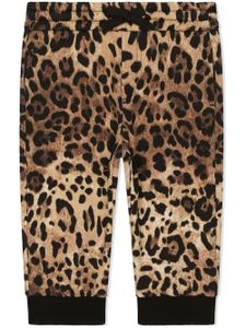 Dolce & Gabbana Kids pantalon de jogging à imprimé léopard - Marron