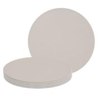 Placemats - 6x - lederlook - taupe - rond - 38 cm - tafel dekken - onderleggers - thumbnail