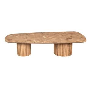 PTMD Fieron Natural Wooden Coffee Table Double Rnd Base