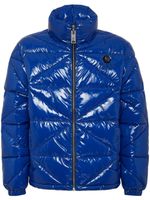 Philipp Plein veste matelassé à plaque logo Hexagon - Bleu - thumbnail