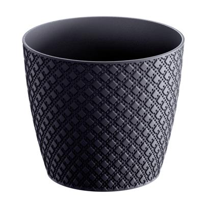 Prosperplast Plantenpot Orient stijl - antraciet - D19 x H17 cm - kunststof - voor buiten