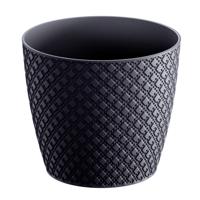 Prosperplast Plantenpot Orient stijl - antraciet - D19 x H17 cm - kunststof - voor buiten