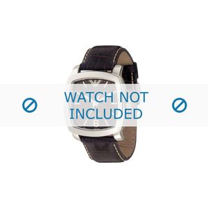 Armani horlogeband AR-5803 Leder Donkerbruin 24mm