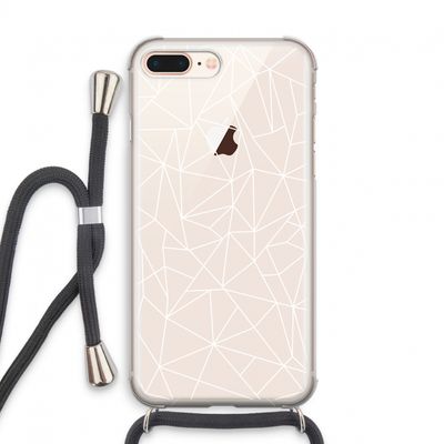 Geometrische lijnen wit: iPhone 7 PLUS Transparant Hoesje met koord