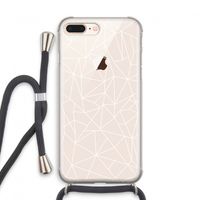 Geometrische lijnen wit: iPhone 7 PLUS Transparant Hoesje met koord
