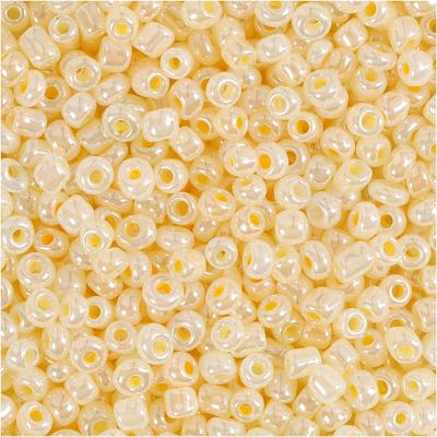 Creativ Company Rocailles, d 3 mm, afm 8/0, gatgrootte 0,6-1,0 mm, ivoor, 25 gr/ 1 doos
