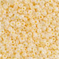 Creativ Company Rocailles, d 3 mm, afm 8/0, gatgrootte 0,6-1,0 mm, ivoor, 25 gr/ 1 doos Creativ Company Rocailles, d 3 mm, afm 8/0, gatgrootte 0,6-1,0 mm, ivoor, 25 gr/ 1 doos